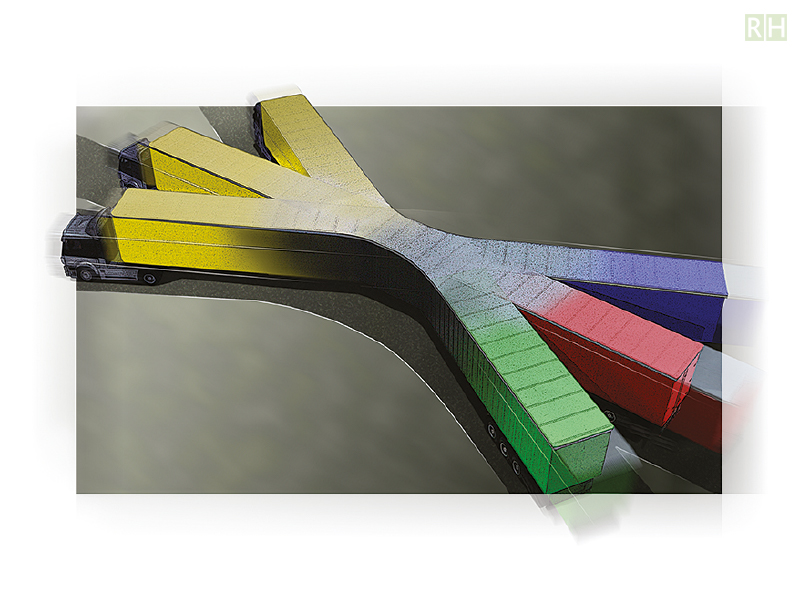 illustratie overslag transport